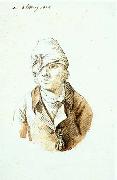 Christian Friedrich Gille Self-Portrait with Cap and Sighting Eye-Shield oil on canvas